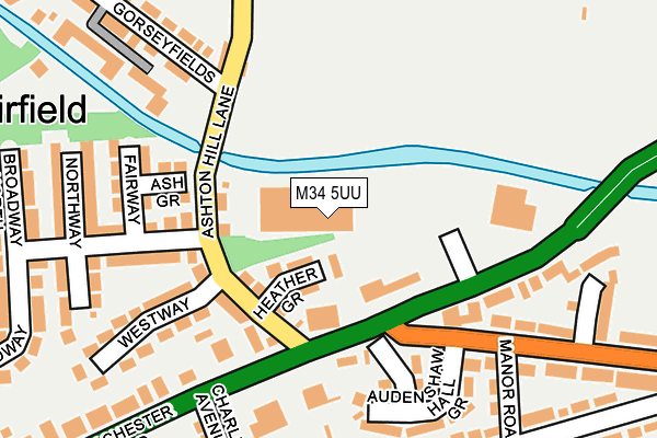 M34 5UU map - OS OpenMap – Local (Ordnance Survey)