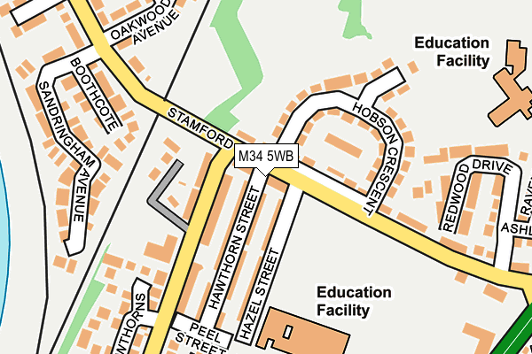 M34 5WB map - OS OpenMap – Local (Ordnance Survey)