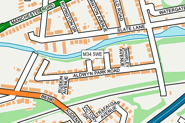 M34 5WE map - OS OpenMap – Local (Ordnance Survey)