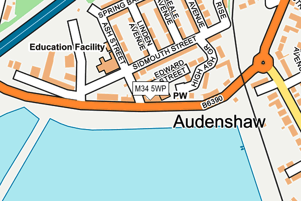 M34 5WP map - OS OpenMap – Local (Ordnance Survey)