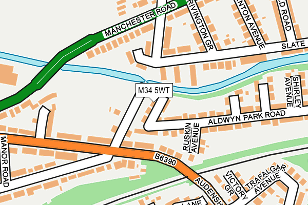 M34 5WT map - OS OpenMap – Local (Ordnance Survey)