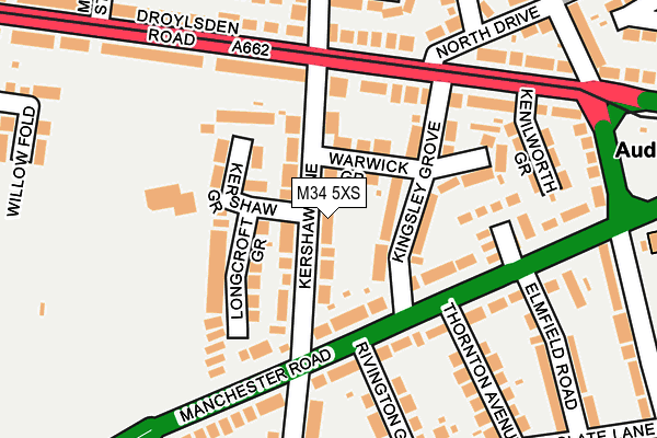 M34 5XS map - OS OpenMap – Local (Ordnance Survey)