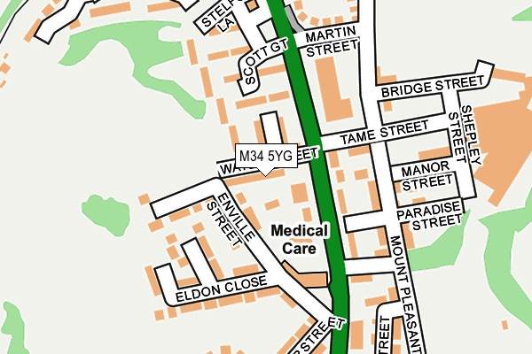 M34 5YG map - OS OpenMap – Local (Ordnance Survey)