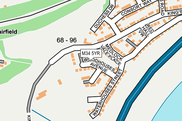 M34 5YR map - OS OpenMap – Local (Ordnance Survey)