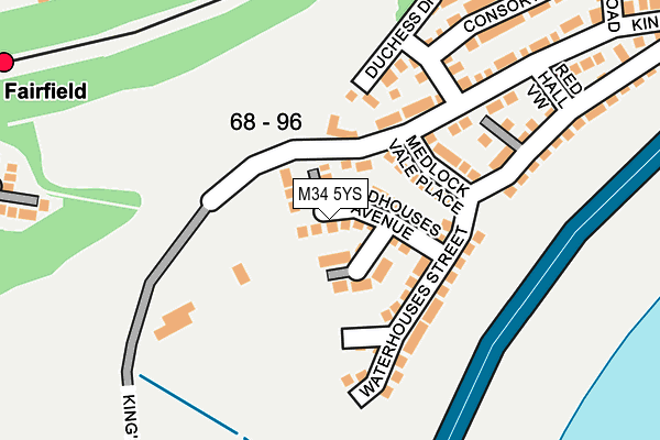 M34 5YS map - OS OpenMap – Local (Ordnance Survey)