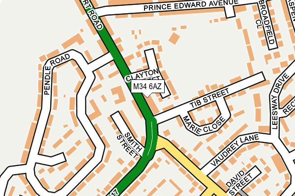 M34 6AZ map - OS OpenMap – Local (Ordnance Survey)