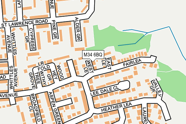 M34 6BQ map - OS OpenMap – Local (Ordnance Survey)