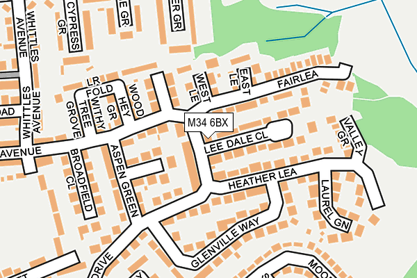 M34 6BX map - OS OpenMap – Local (Ordnance Survey)