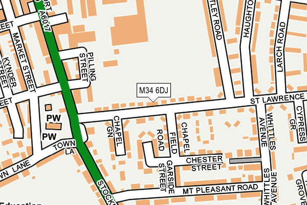 M34 6DJ map - OS OpenMap – Local (Ordnance Survey)