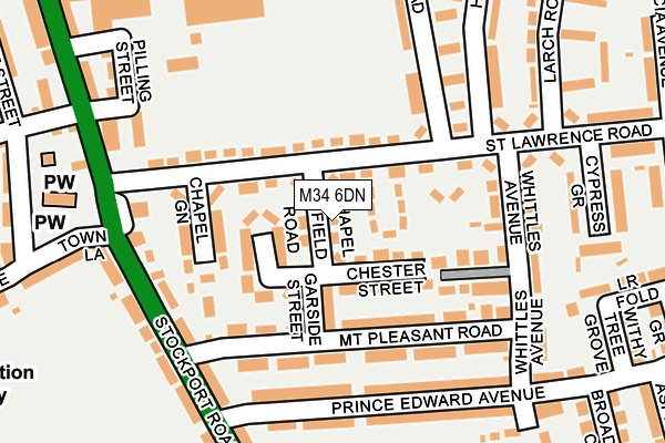 M34 6DN map - OS OpenMap – Local (Ordnance Survey)