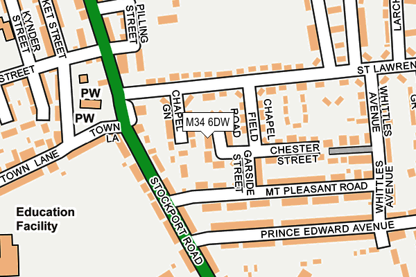 M34 6DW map - OS OpenMap – Local (Ordnance Survey)