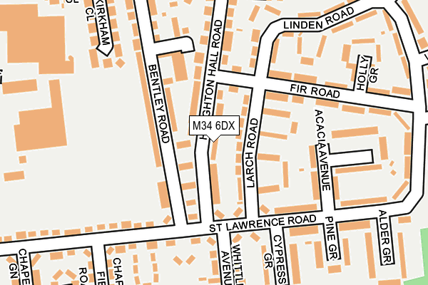 M34 6DX map - OS OpenMap – Local (Ordnance Survey)