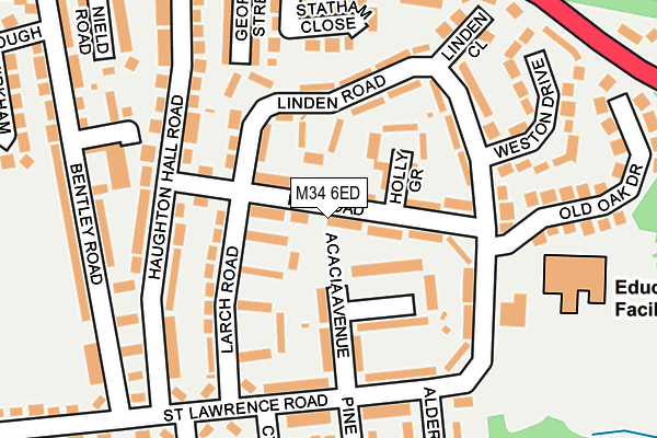 M34 6ED map - OS OpenMap – Local (Ordnance Survey)