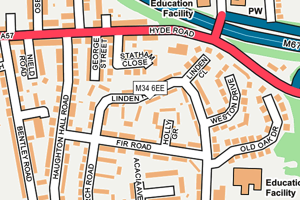 M34 6EE map - OS OpenMap – Local (Ordnance Survey)