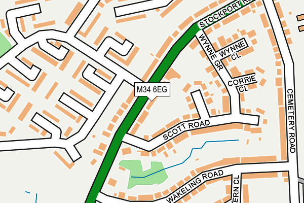 M34 6EG map - OS OpenMap – Local (Ordnance Survey)