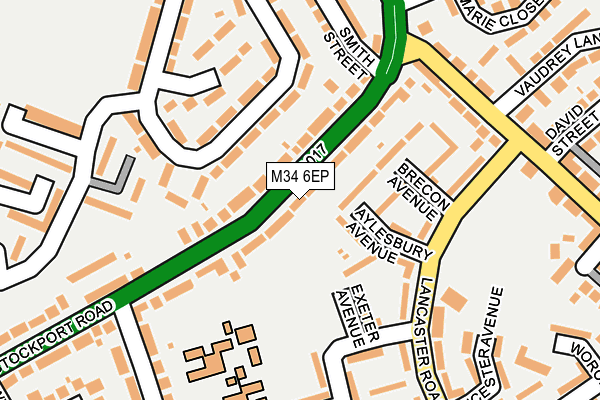 M34 6EP map - OS OpenMap – Local (Ordnance Survey)