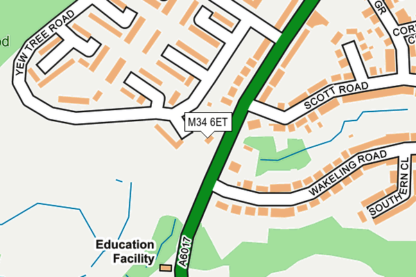 M34 6ET map - OS OpenMap – Local (Ordnance Survey)