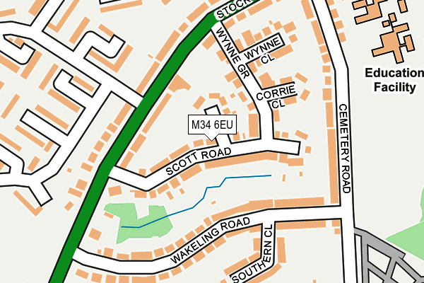 M34 6EU map - OS OpenMap – Local (Ordnance Survey)