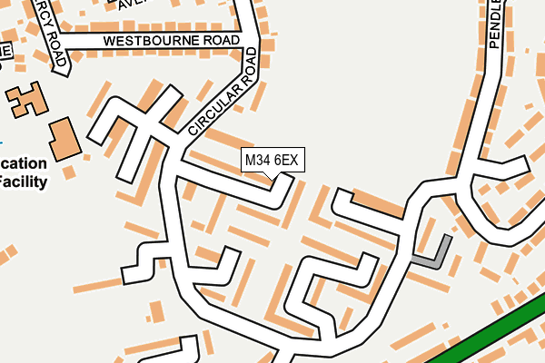 M34 6EX map - OS OpenMap – Local (Ordnance Survey)