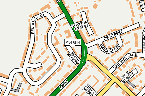 M34 6FN map - OS OpenMap – Local (Ordnance Survey)