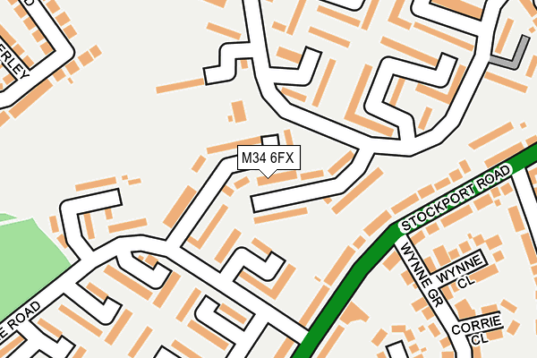 M34 6FX map - OS OpenMap – Local (Ordnance Survey)