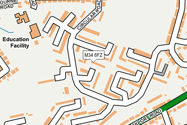 M34 6FZ map - OS OpenMap – Local (Ordnance Survey)