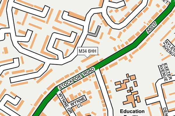 M34 6HH map - OS OpenMap – Local (Ordnance Survey)