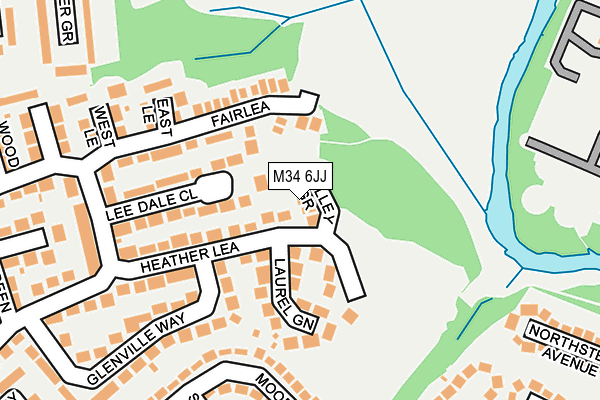 M34 6JJ map - OS OpenMap – Local (Ordnance Survey)