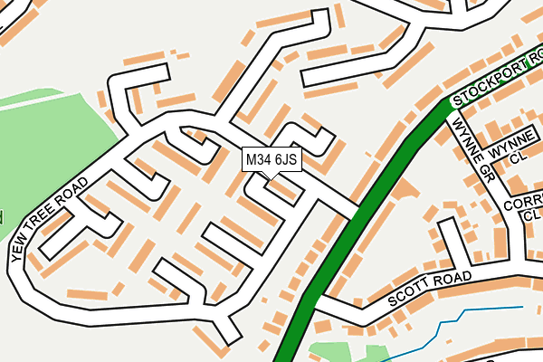 M34 6JS map - OS OpenMap – Local (Ordnance Survey)