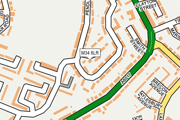 M34 6LR map - OS OpenMap – Local (Ordnance Survey)