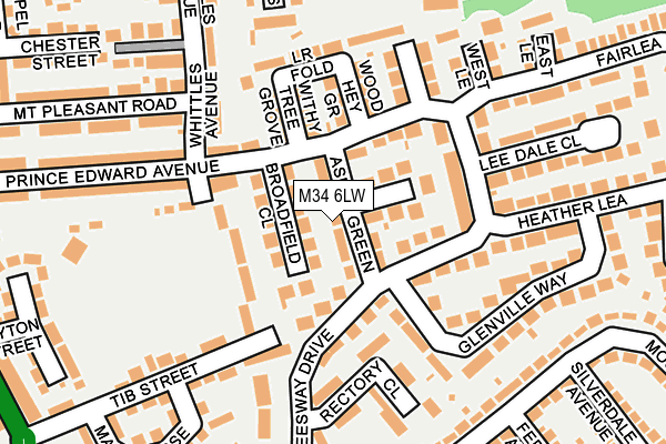 M34 6LW map - OS OpenMap – Local (Ordnance Survey)
