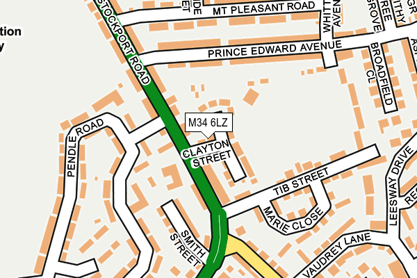 M34 6LZ map - OS OpenMap – Local (Ordnance Survey)
