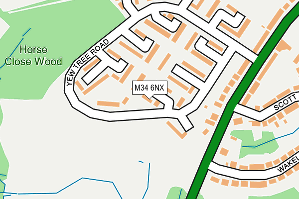 M34 6NX map - OS OpenMap – Local (Ordnance Survey)