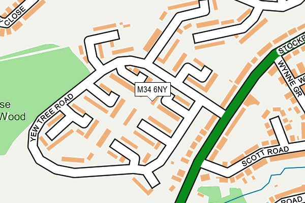 M34 6NY map - OS OpenMap – Local (Ordnance Survey)