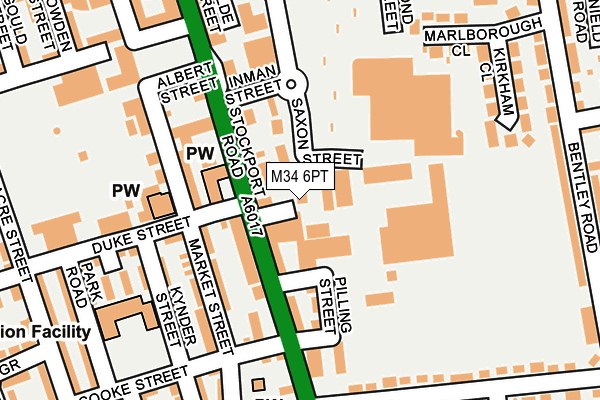 M34 6PT map - OS OpenMap – Local (Ordnance Survey)