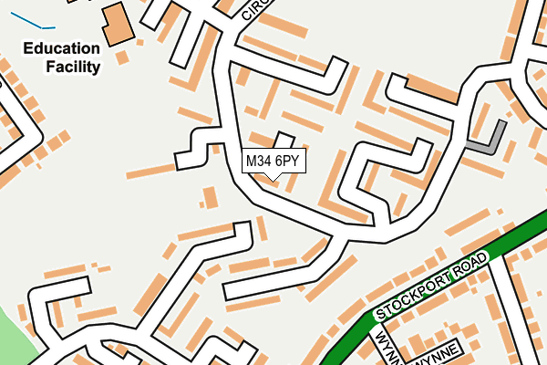 M34 6PY map - OS OpenMap – Local (Ordnance Survey)