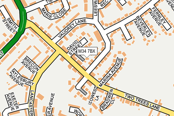 M34 7BX map - OS OpenMap – Local (Ordnance Survey)
