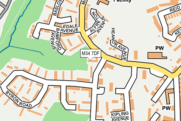 M34 7DF map - OS OpenMap – Local (Ordnance Survey)