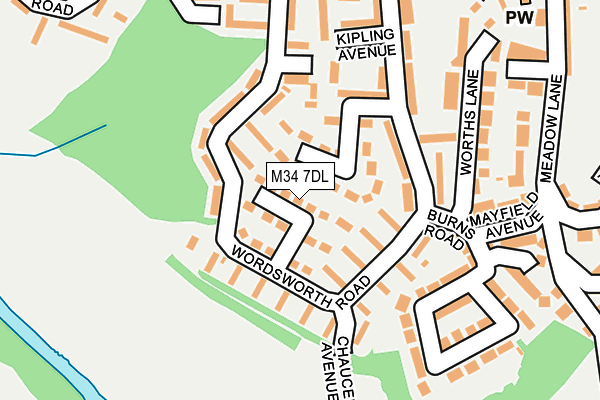 M34 7DL map - OS OpenMap – Local (Ordnance Survey)