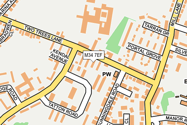 M34 7EF map - OS OpenMap – Local (Ordnance Survey)