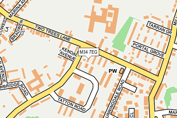 M34 7EG map - OS OpenMap – Local (Ordnance Survey)