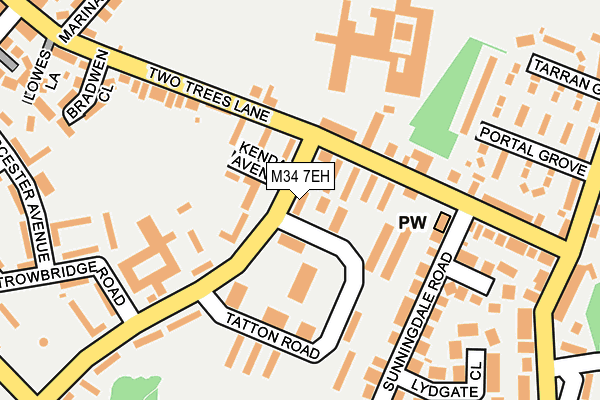 M34 7EH map - OS OpenMap – Local (Ordnance Survey)