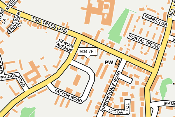 M34 7EJ map - OS OpenMap – Local (Ordnance Survey)