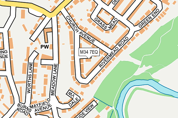 M34 7EQ map - OS OpenMap – Local (Ordnance Survey)