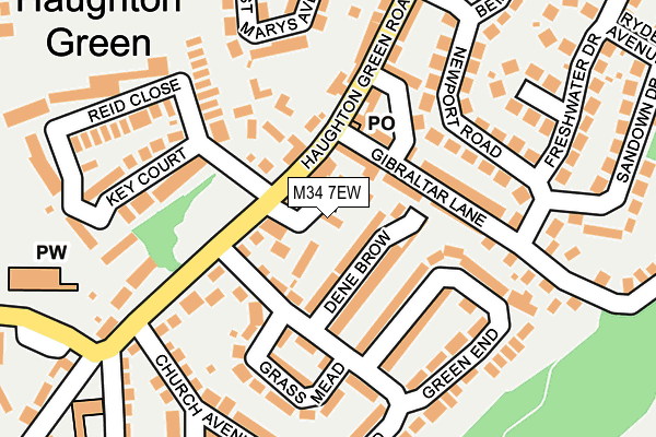 M34 7EW map - OS OpenMap – Local (Ordnance Survey)