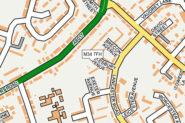 M34 7FH map - OS OpenMap – Local (Ordnance Survey)