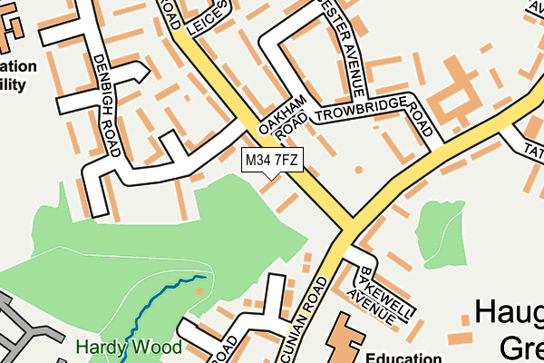 M34 7FZ map - OS OpenMap – Local (Ordnance Survey)
