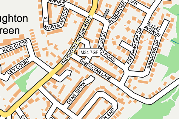 M34 7GF map - OS OpenMap – Local (Ordnance Survey)