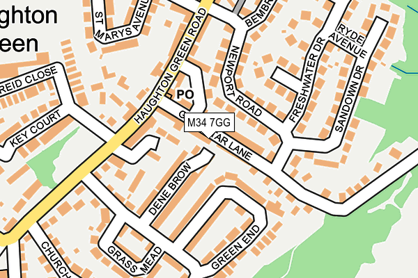 M34 7GG map - OS OpenMap – Local (Ordnance Survey)