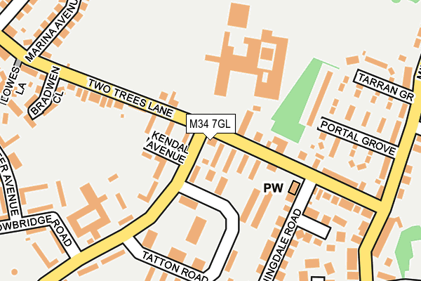 M34 7GL map - OS OpenMap – Local (Ordnance Survey)